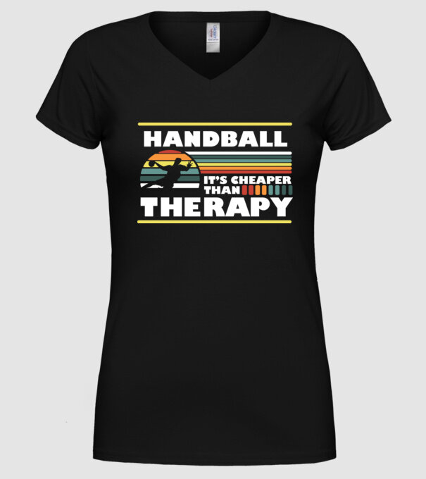 Handball therapy model negru pe tricou