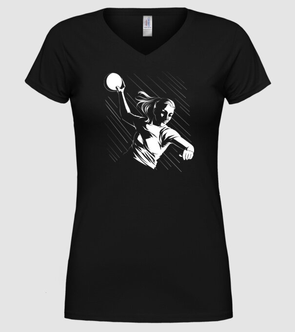 Handballer model negru pe tricou