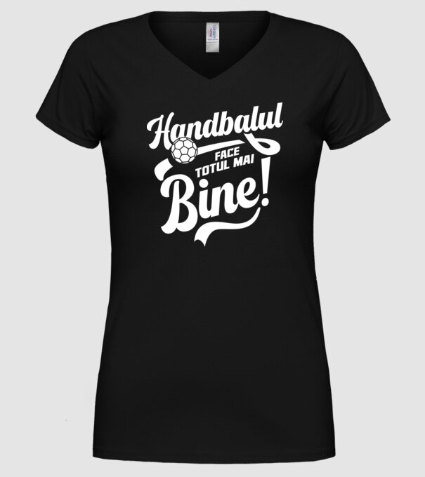 Handbalul face totul mai bine model negru pe tricou
