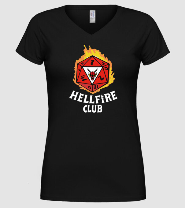 hellfire club roll dice model negru pe tricou