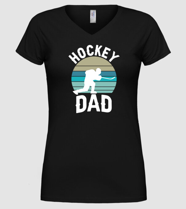 Hockey dad model negru pe tricou