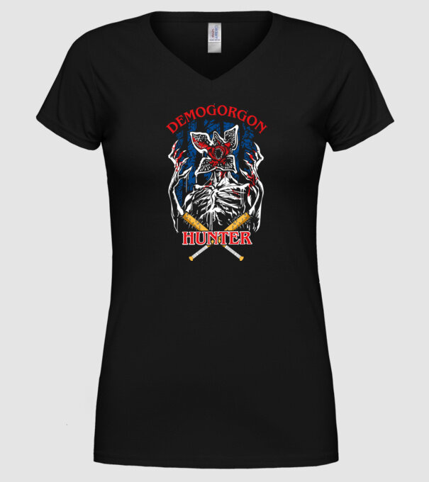 Demogorgon hunter model negru pe tricou