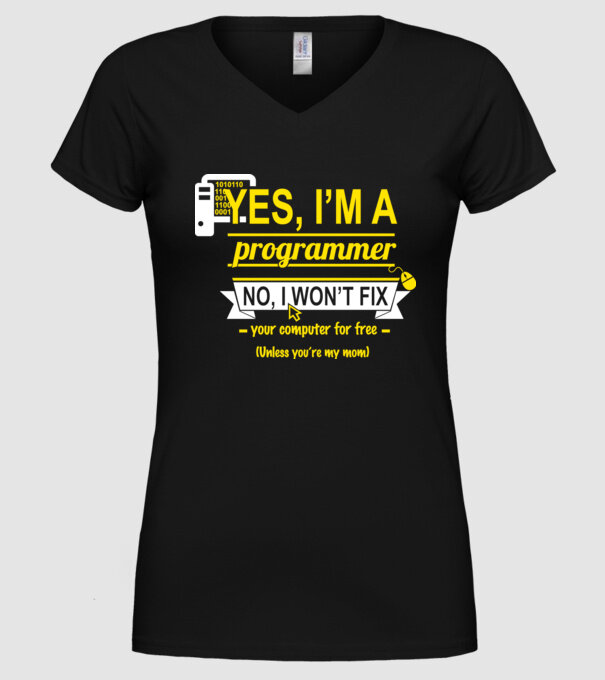 I am a programmer model negru pe tricou