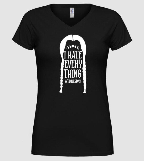 I hate everything model negru pe tricou