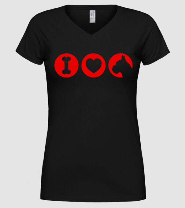 I Love Boxer model negru pe tricou