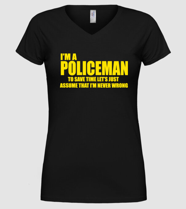 'I''m a policeman' model negru pe tricou
