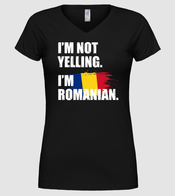 I'm not yelling model negru pe tricou