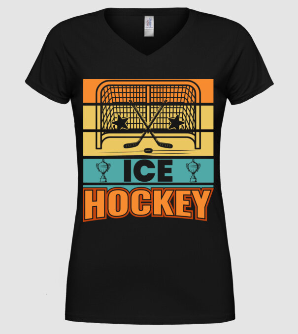 Ice Hockey model negru pe tricou