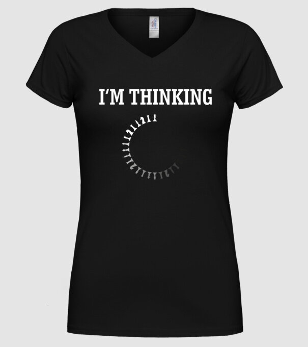 Im thinking model negru pe tricou