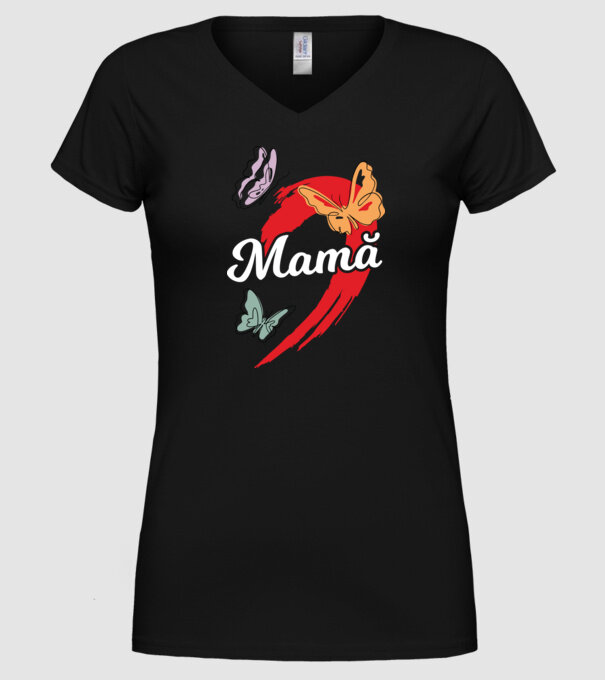 Mamă model negru pe tricou