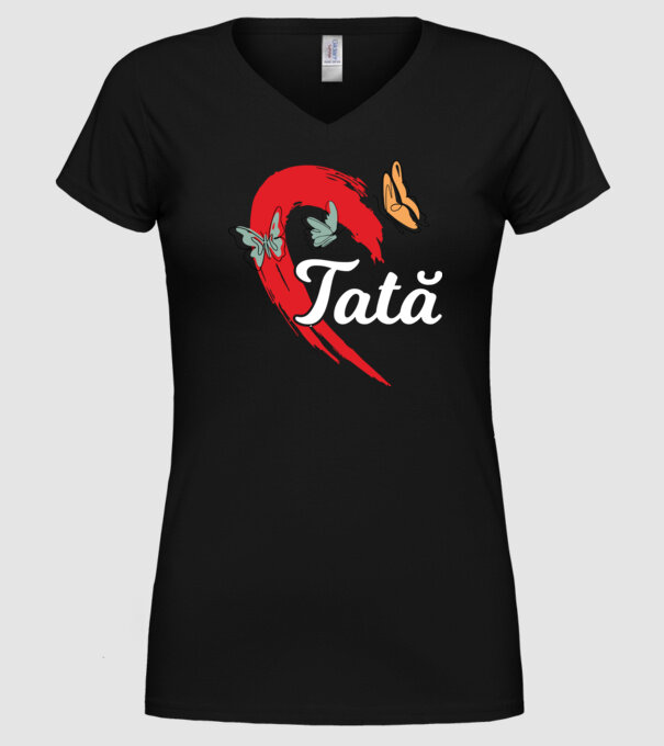 Tată model negru pe tricou