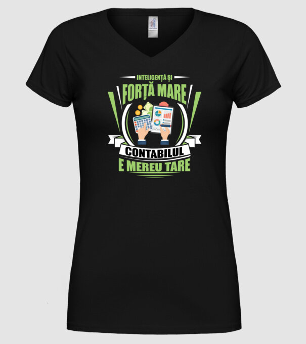 Inteligență și forță mare, contabilul e mereu tare model negru pe tricou