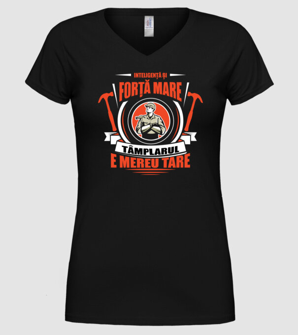 Inteligență și forță mare, dulgherul e mereu tare model negru pe tricou