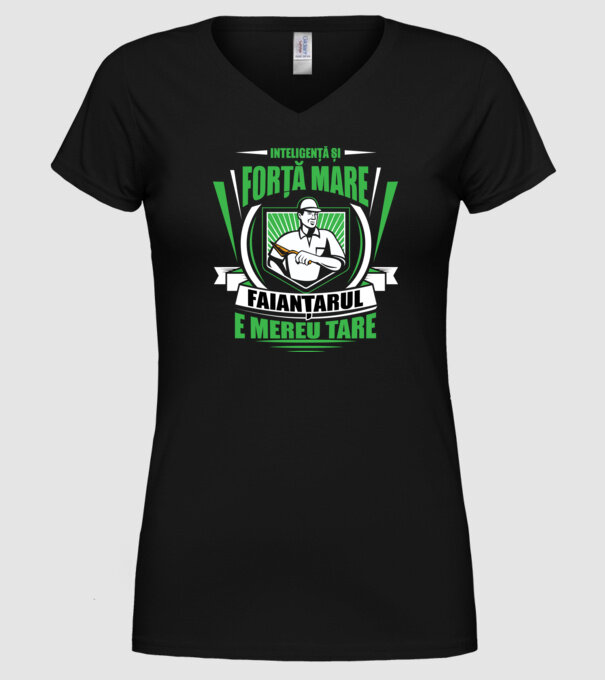 Inteligență și forță mare, faianțarul e mereu tare model negru pe tricou