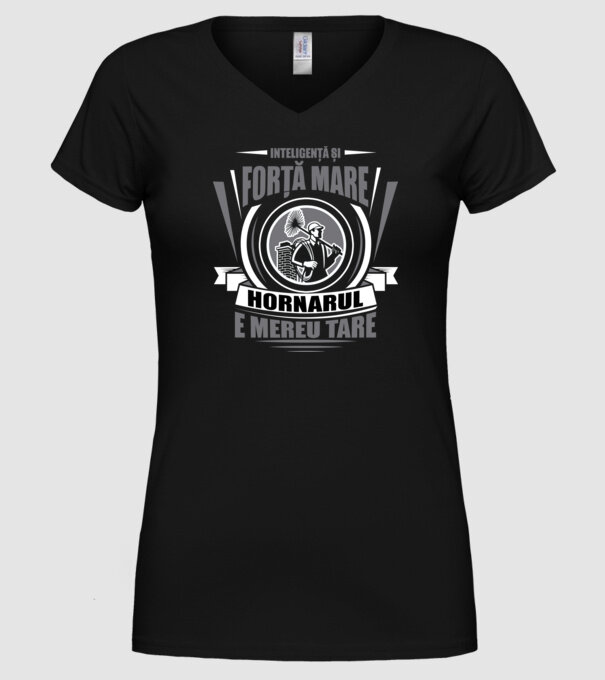 Inteligență și forță mare, hornarul e mereu tare model negru pe tricou