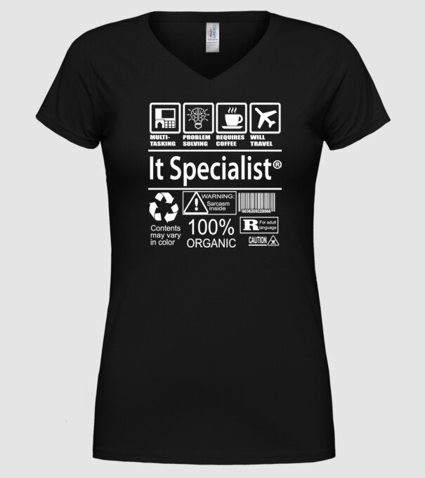 IT specialist model negru pe tricou