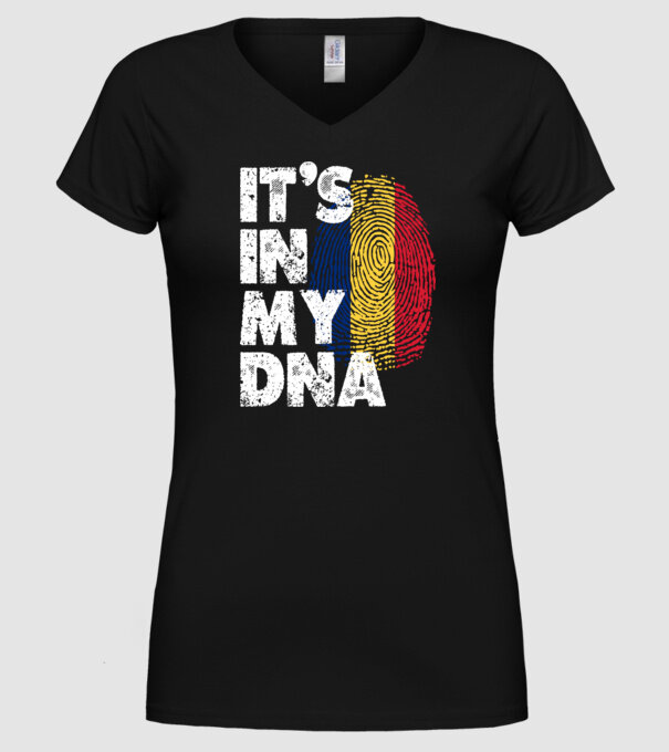 its in my dna model negru pe tricou