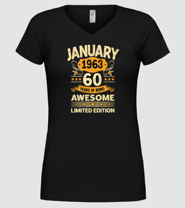 January 1963 60 years of being limited edition model negru pe tricou