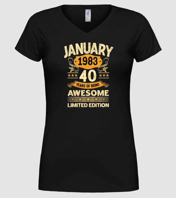 January 1983 40 years of being limited edition model negru pe tricou