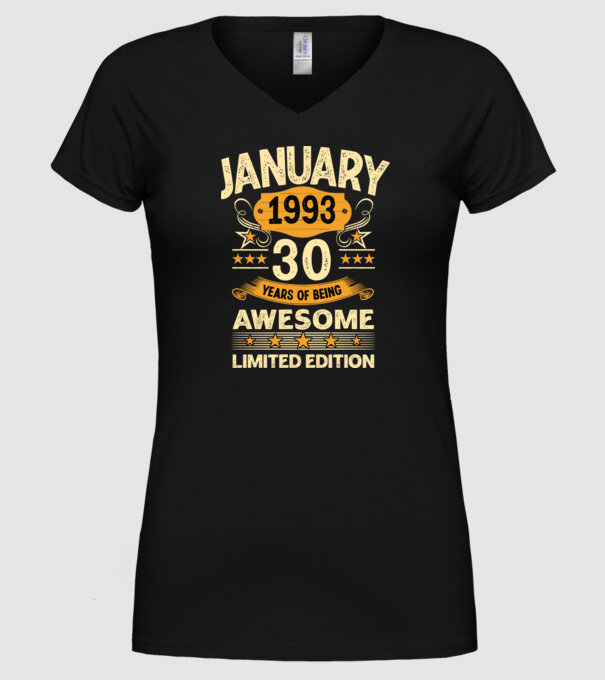 January 1993 30 years of being limited edition model negru pe tricou