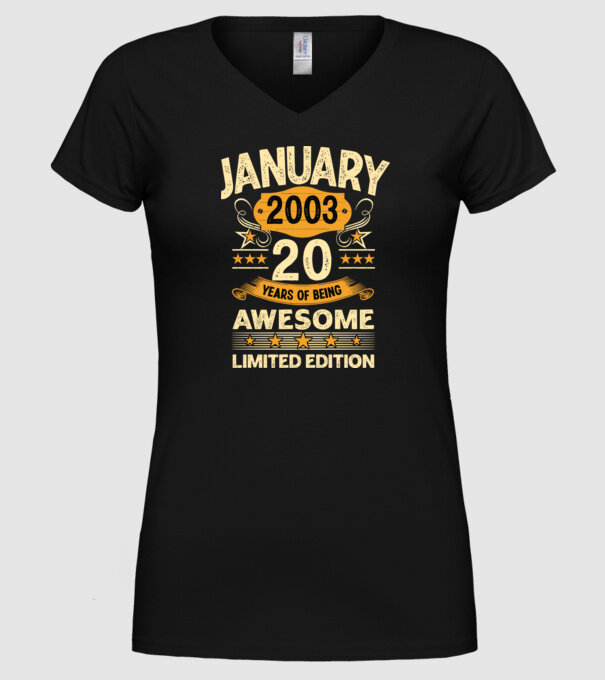 January 2003 20 years of being limited edition model negru pe tricou