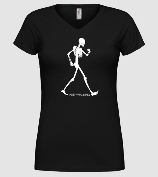 Keep Walking model negru pe tricou