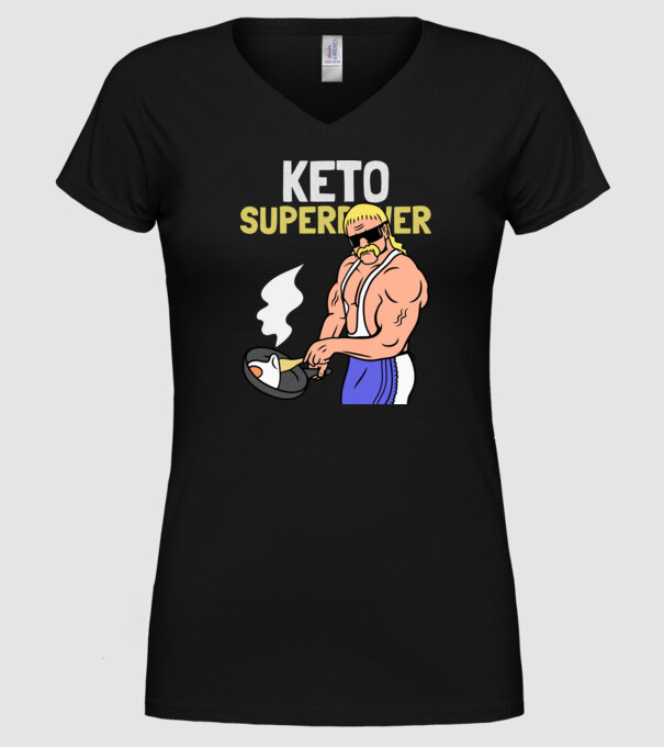 KETO SUPERPOWER model negru pe tricou