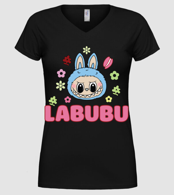 Labubu model negru pe tricou