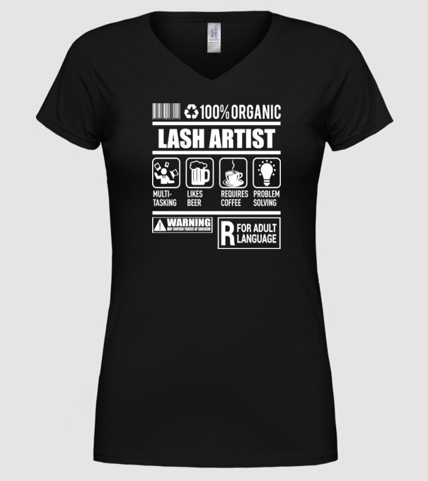 LASH ARTIST model negru pe tricou