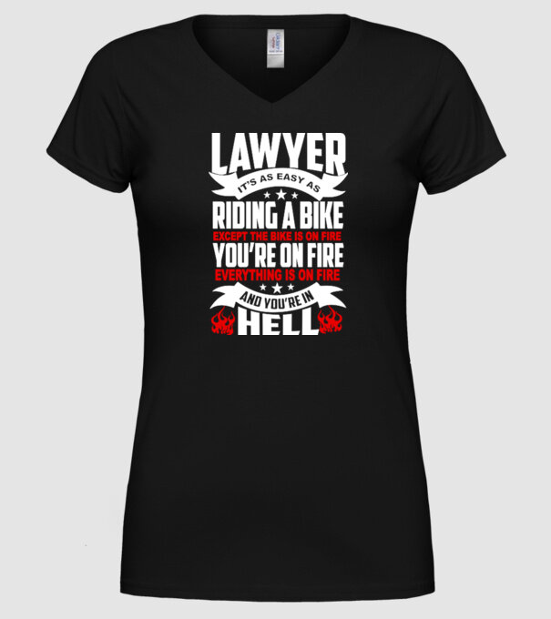 'Lawyer it''s easy as riding a bike...' model negru pe tricou