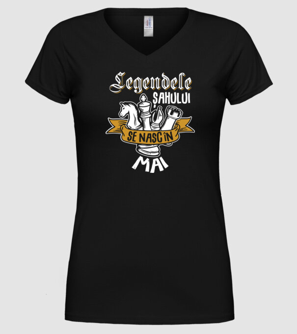 Legendele șahului se nasc în mai model negru pe tricou