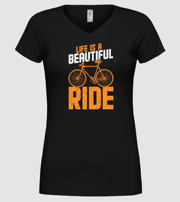Life is a beautiful ride model negru pe tricou
