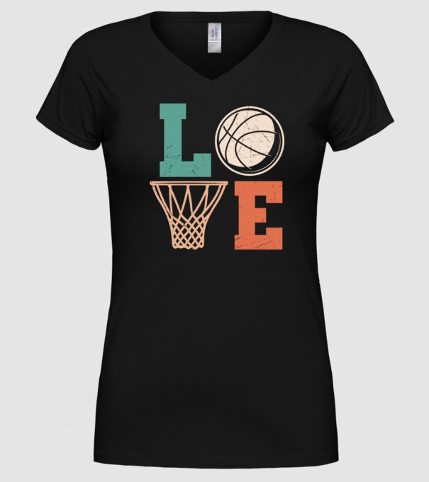 LOVE basketball model negru pe tricou
