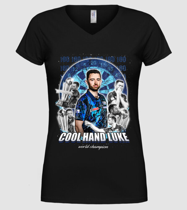 Luke Humphries World Champion model negru pe tricou