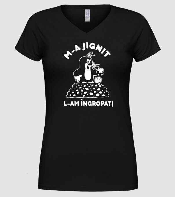 M-a jignit, l-am îngropat model negru pe tricou