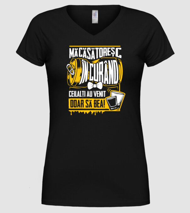 Mă căsătoresc în curând model negru pe tricou