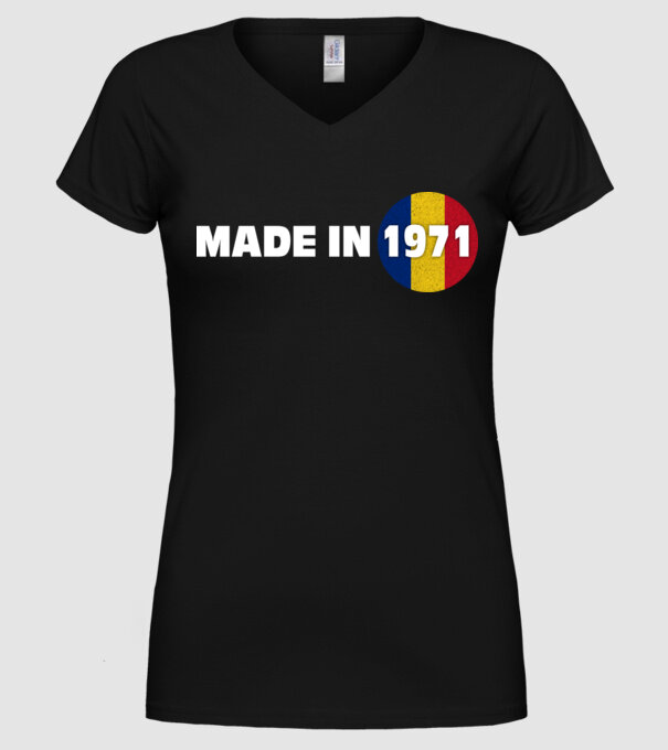made in 1971 retro vintage model negru pe tricou