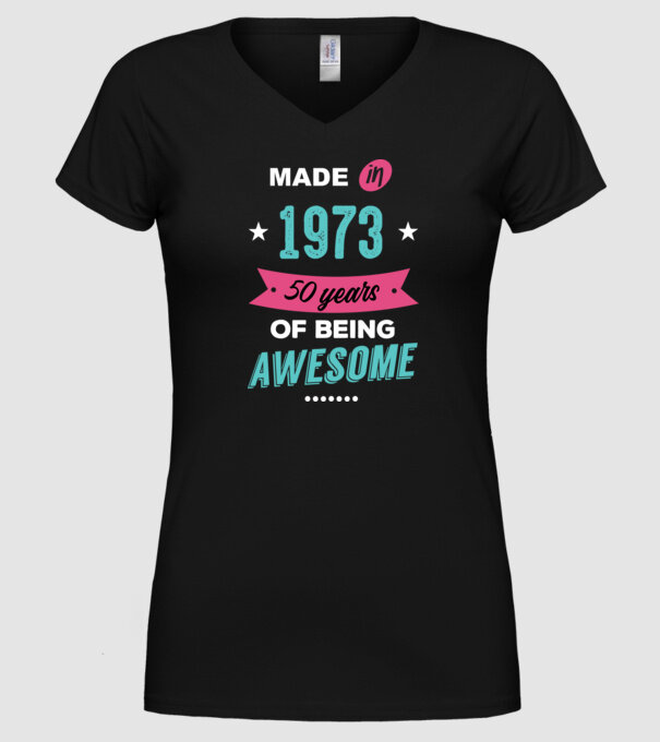 MADE IN 1973 model negru pe tricou