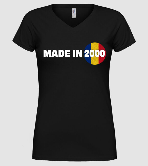 Made in 2000 model negru pe tricou