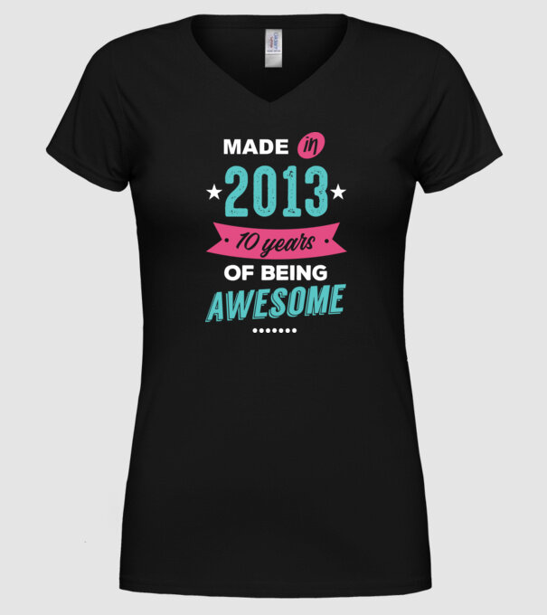 Made in 2013 model negru pe tricou