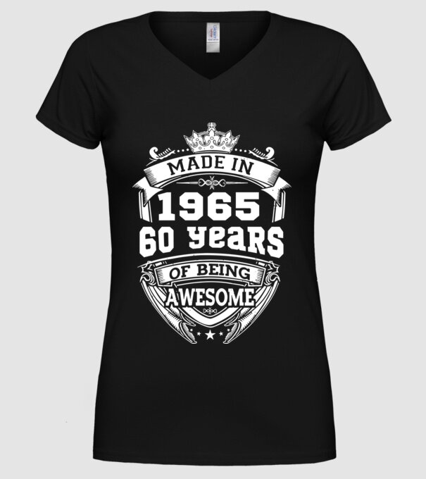 Made in awesome 1965 model negru pe tricou