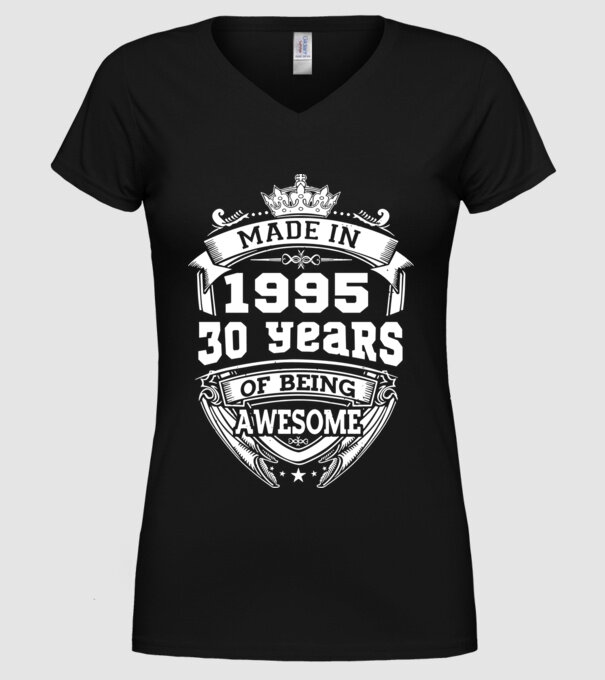 Made in awesome 1995 model negru pe tricou