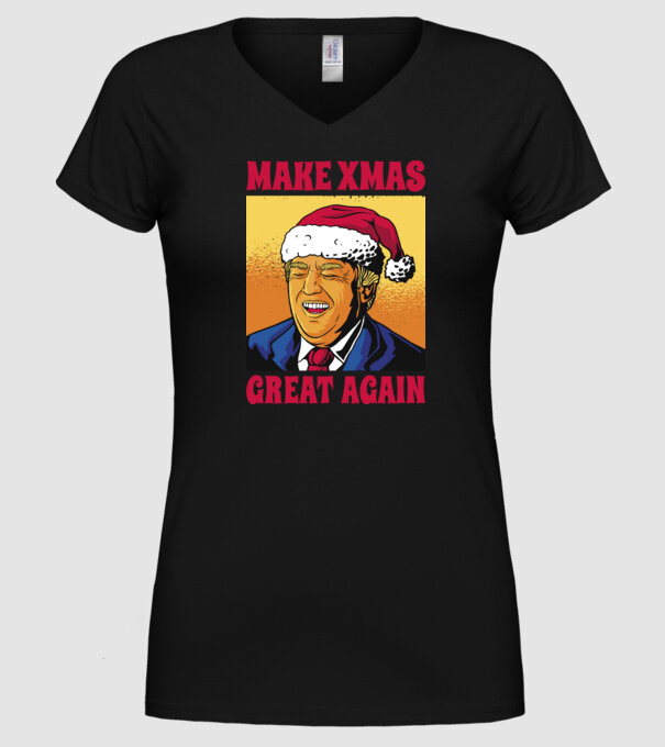 Make Xmas great again model negru pe tricou