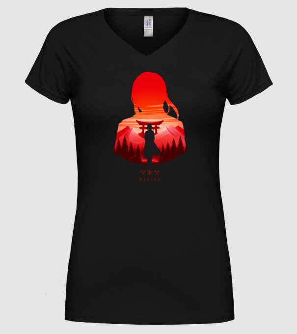Makima model negru pe tricou