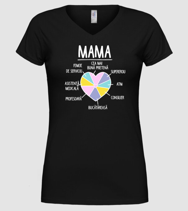 Mama cea mai bună prietenă, supererou model negru pe tricou