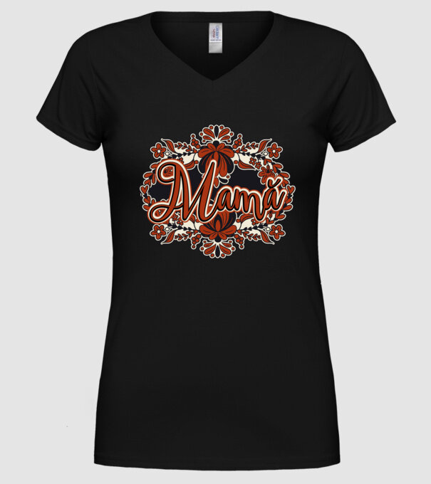 Mamă model negru pe tricou