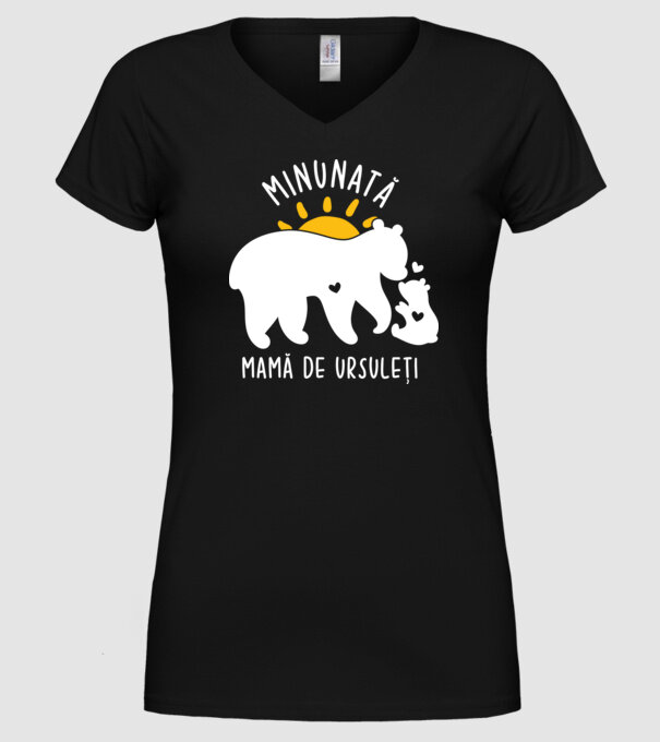 Minunată mamă de ursuleți model negru pe tricou