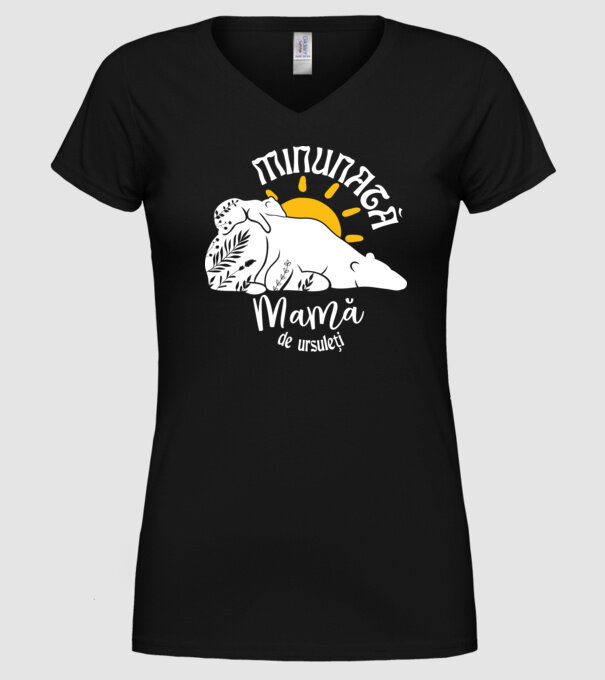 Minunată mamă de ursuleți model negru pe tricou