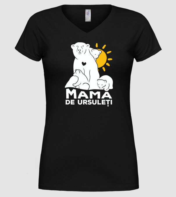 Minunată mamă de ursuleți model negru pe tricou