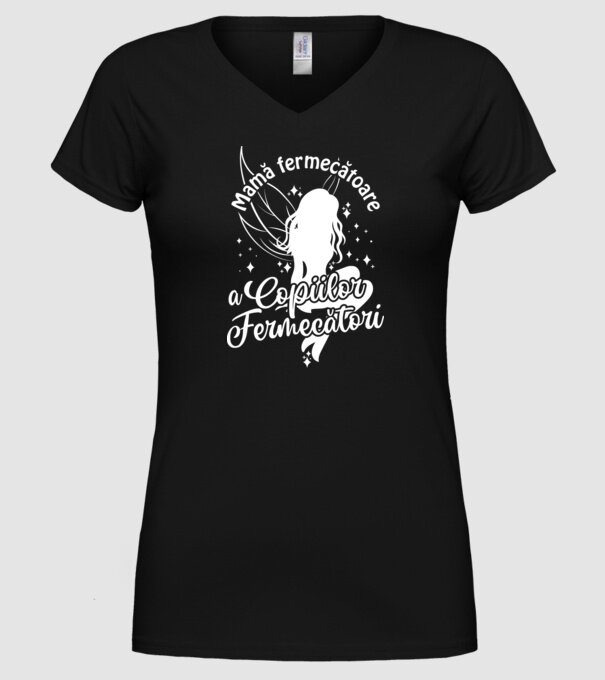 Mamă fermecătoare a copiilor fermecători model negru pe tricou